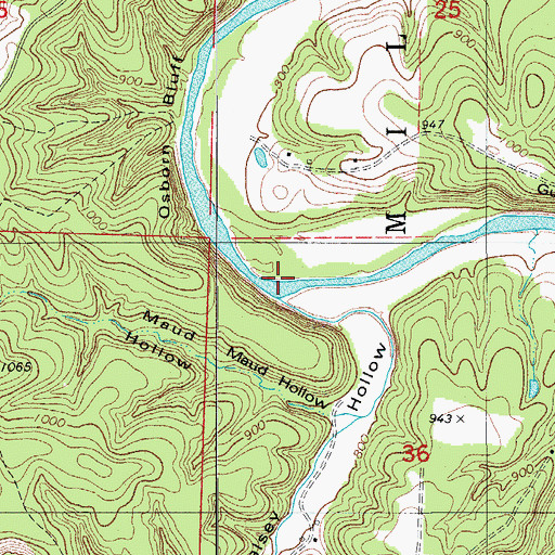 Topographic Map of McPheters Ford (historical), MO