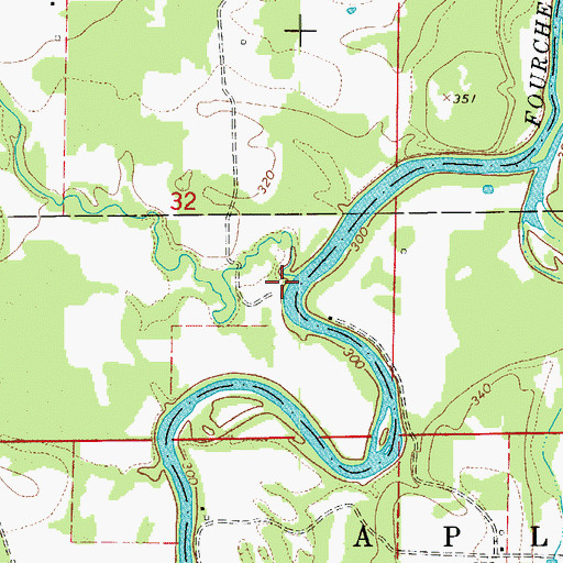 Topographic Map of White Creek, AR