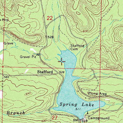 Topographic Map of White Creek, AR