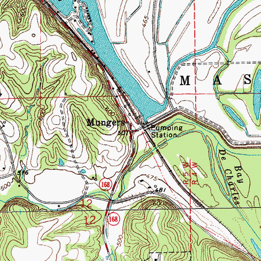 Topographic Map of Mungers, MO