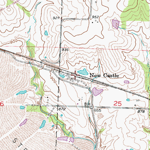 Topographic Map of New Castle, MO