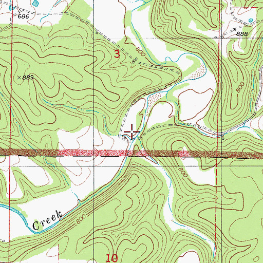 Topographic Map of White Hollow, AR