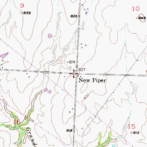 Topographic Map of New Piper, MO
