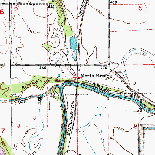 Topographic Map of North River, MO