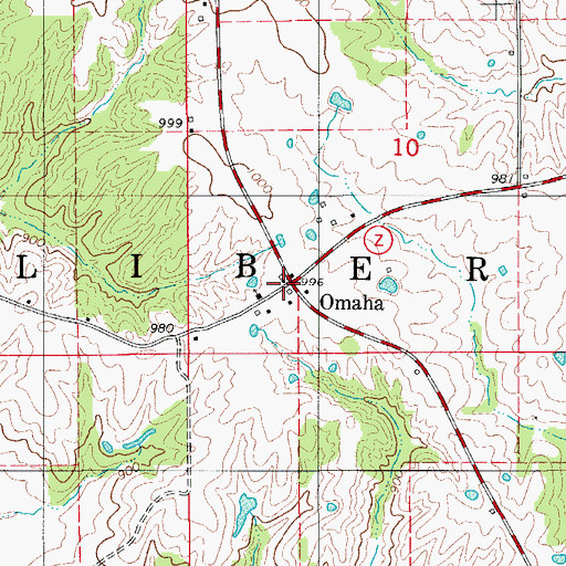 Topographic Map of Omaha, MO