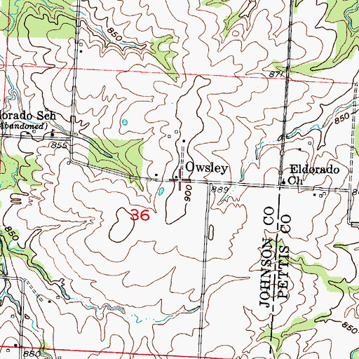 Topographic Map of Owsley, MO