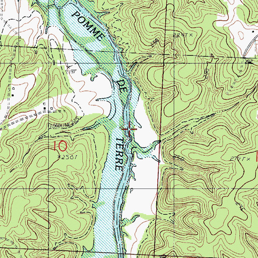 Topographic Map of Phillips Ford (historical), MO
