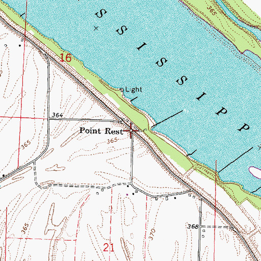 Topographic Map of Point Rest, MO