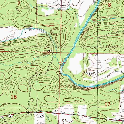 Topographic Map of White Oak Creek, AR