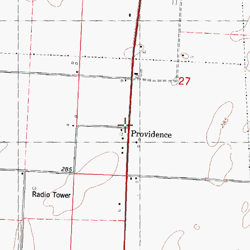 Topographic Map of Providence, MO