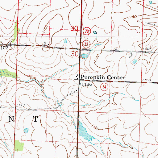 Topographic Map of Pumpkin Center, MO