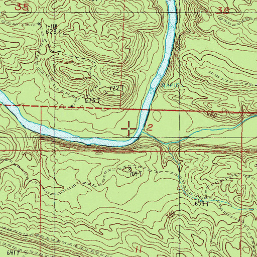Topographic Map of White Oak Creek, AR