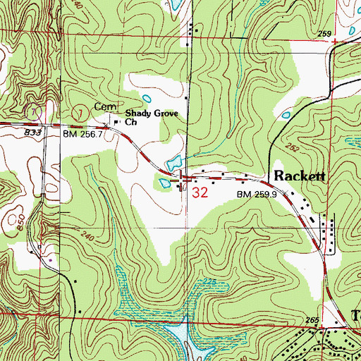 Topographic Map of Racket, MO