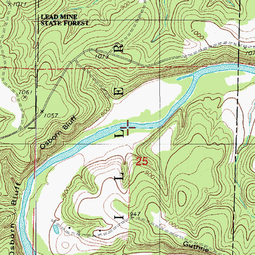 Topographic Map of Ralphwhite Ford (historical), MO