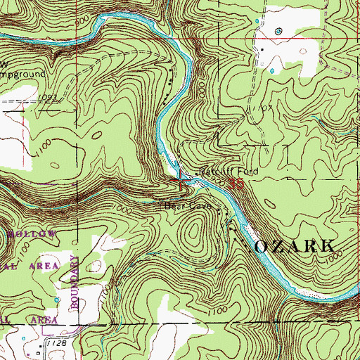 Topographic Map of Ratcliff Ford, MO