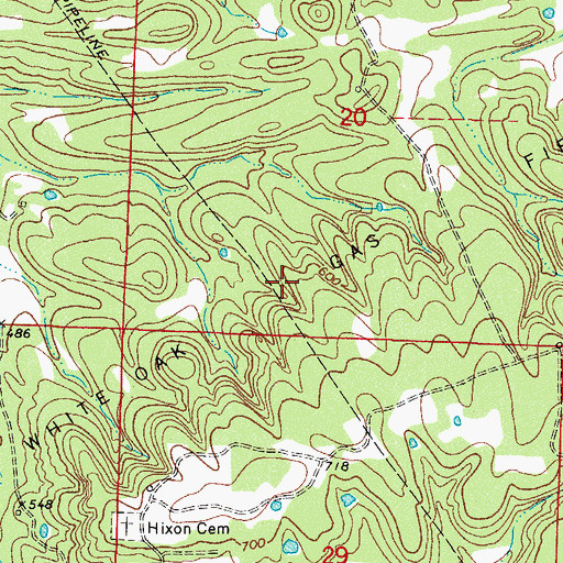 Topographic Map of White Oak Gas Field, AR