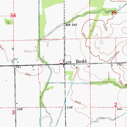 Topographic Map of Redd, MO