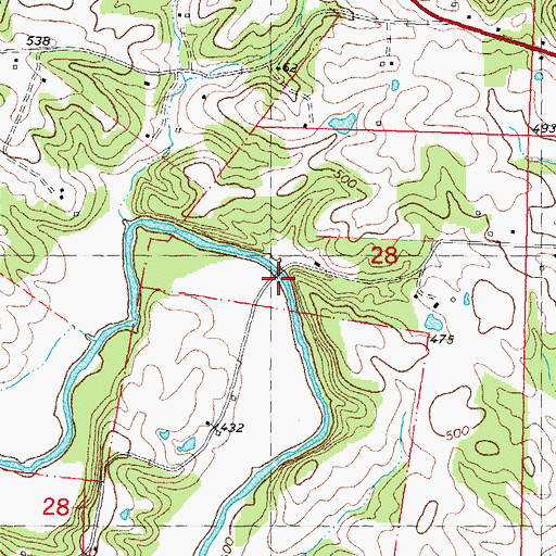 Topographic Map of Reynolds Ford, MO
