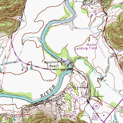 Topographic Map of Rockford Beach, MO