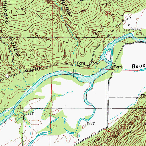 Topographic Map of White Oak Hollow, AR