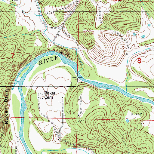 Topographic Map of Rodger Ford (historical), MO