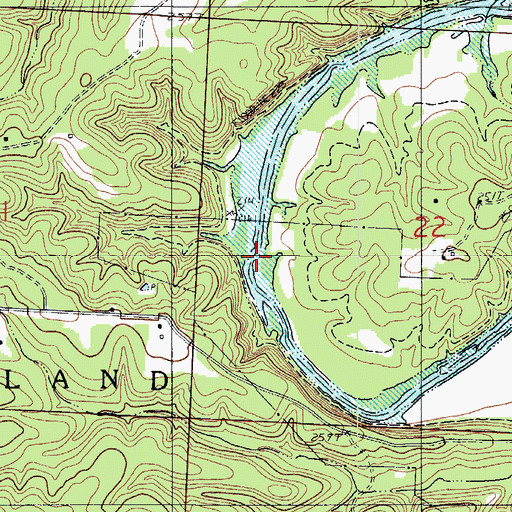 Topographic Map of Round Bottom Ford (historical), MO