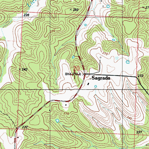 Topographic Map of Sagrada, MO
