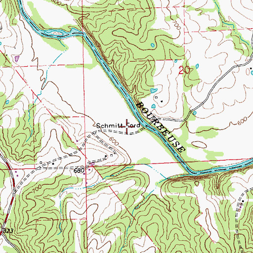 Topographic Map of Schmitt Ford, MO