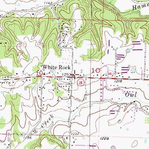 Topographic Map of White Rock, AR