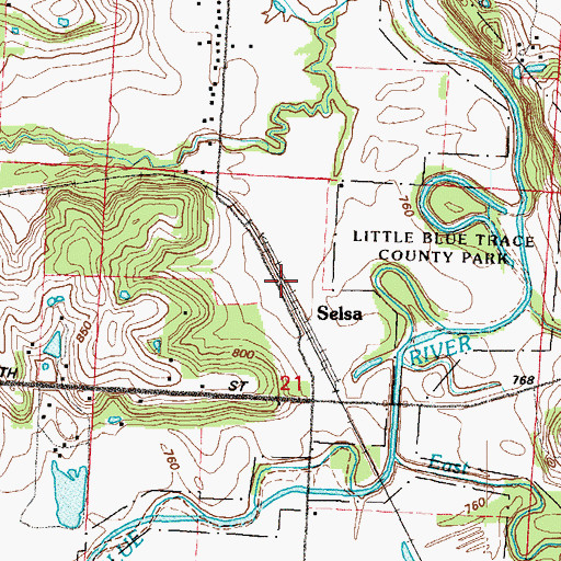 Topographic Map of Selsa, MO