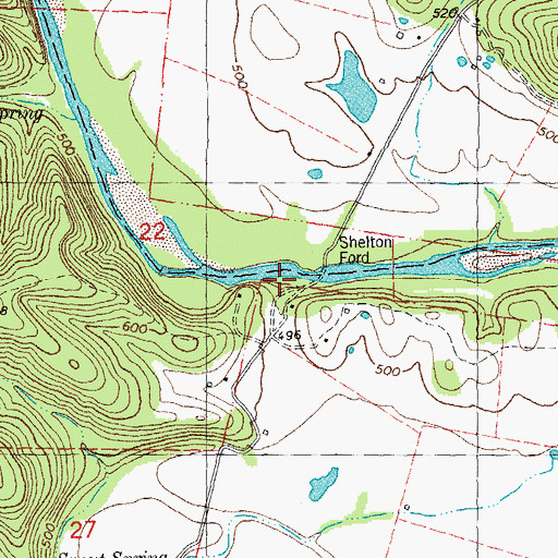 Topographic Map of Shelton Ford, MO