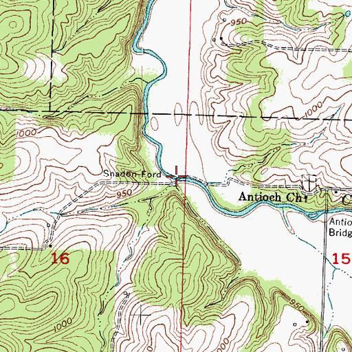 Topographic Map of Snadon Ford, MO