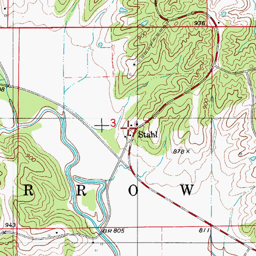 Topographic Map of Stahl, MO