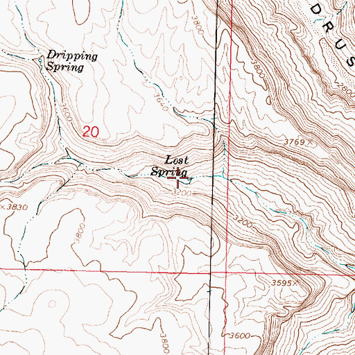 Topographic Map of Lost Spring, AZ
