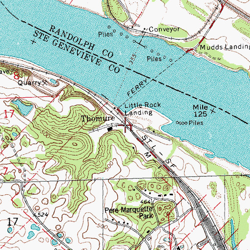 Topographic Map of Thomure, MO