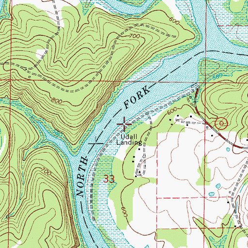 Topographic Map of Udall Landing, MO