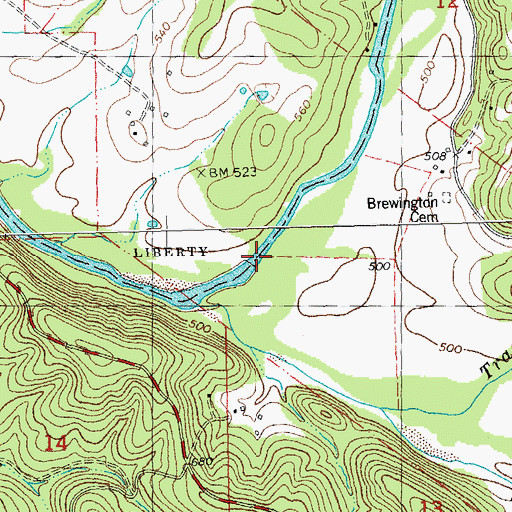Topographic Map of Varsh Ford, MO