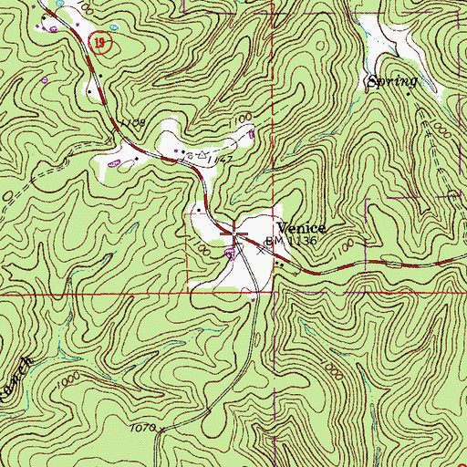 Topographic Map of Venice, MO