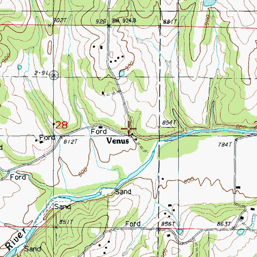 Topographic Map of Venus, MO