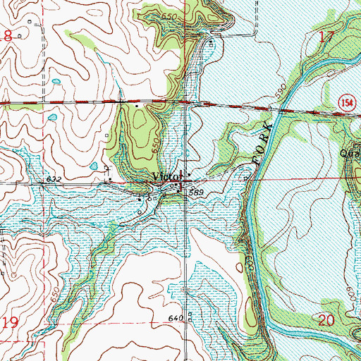 Topographic Map of Victor, MO