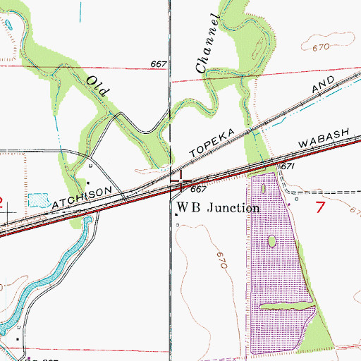 Topographic Map of W B Junction, MO