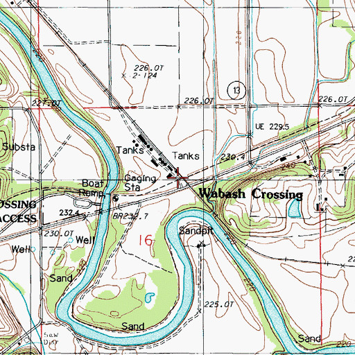 Topographic Map of Wabash Crossing, MO