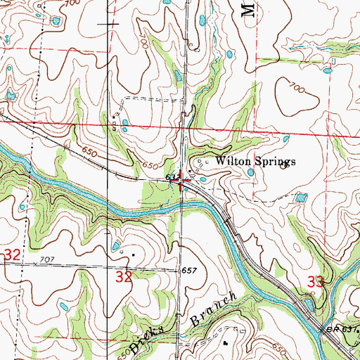 Topographic Map of Wilton Springs, MO