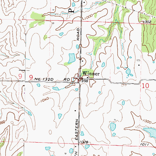 Topographic Map of Winner, MO