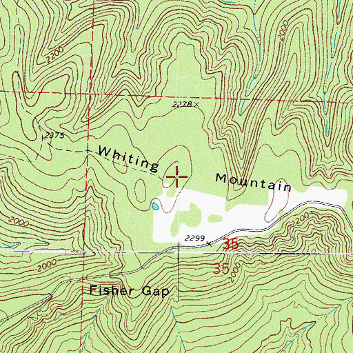 Topographic Map of Whiting Mountain, AR