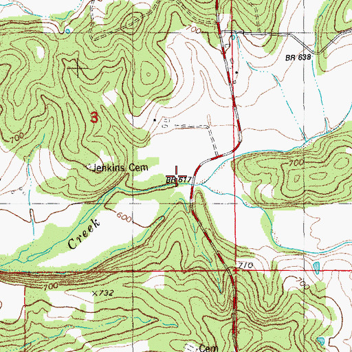 Topographic Map of Witte Ford (historical), MO
