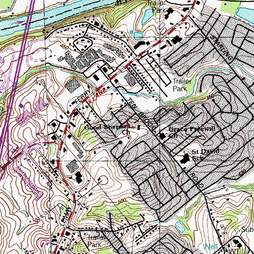 Topographic Map of Good Shepard Church, MO