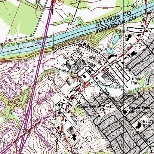 Topographic Map of James J Rickman Auditorium, MO
