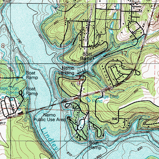 Topographic Map of Nemo Landing Public Use Area, MO