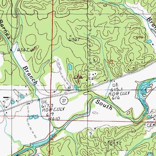 Topographic Map of Whittington Cemetery, AR